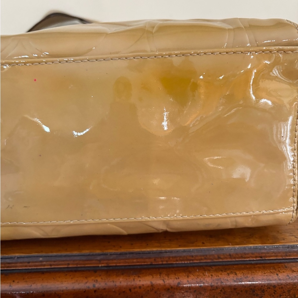 Coach Tan Patent Leather Shoulder Bag - Picture 9 of 12
